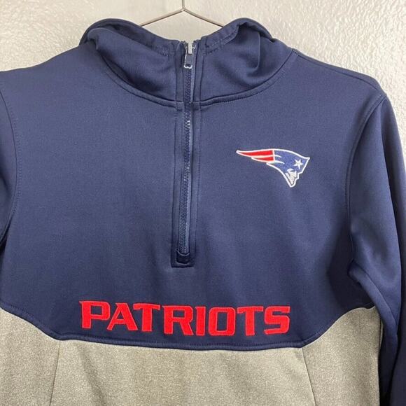 New England Patriots Jacket NFL Football Team Youth L Hooded Pocket Sport Logo - Picture 2 of 10